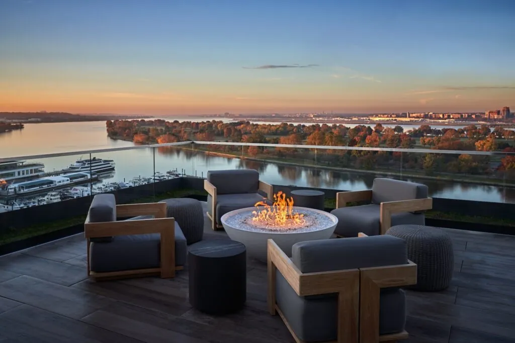 Pendry DC water views and fire pit