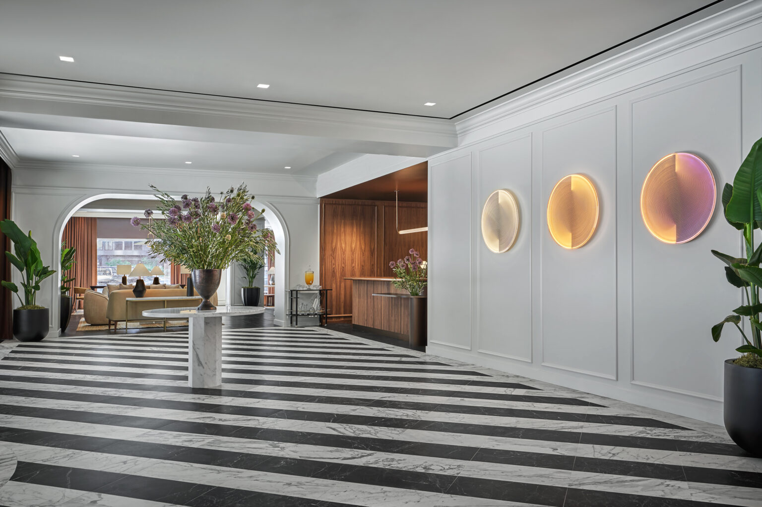 Pendry Chicago lobby with artwork