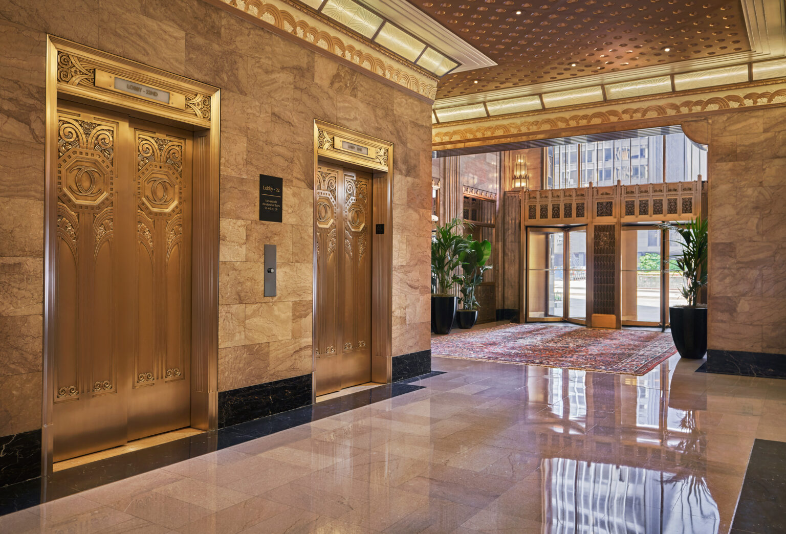 historic lobby at pendry chicago
