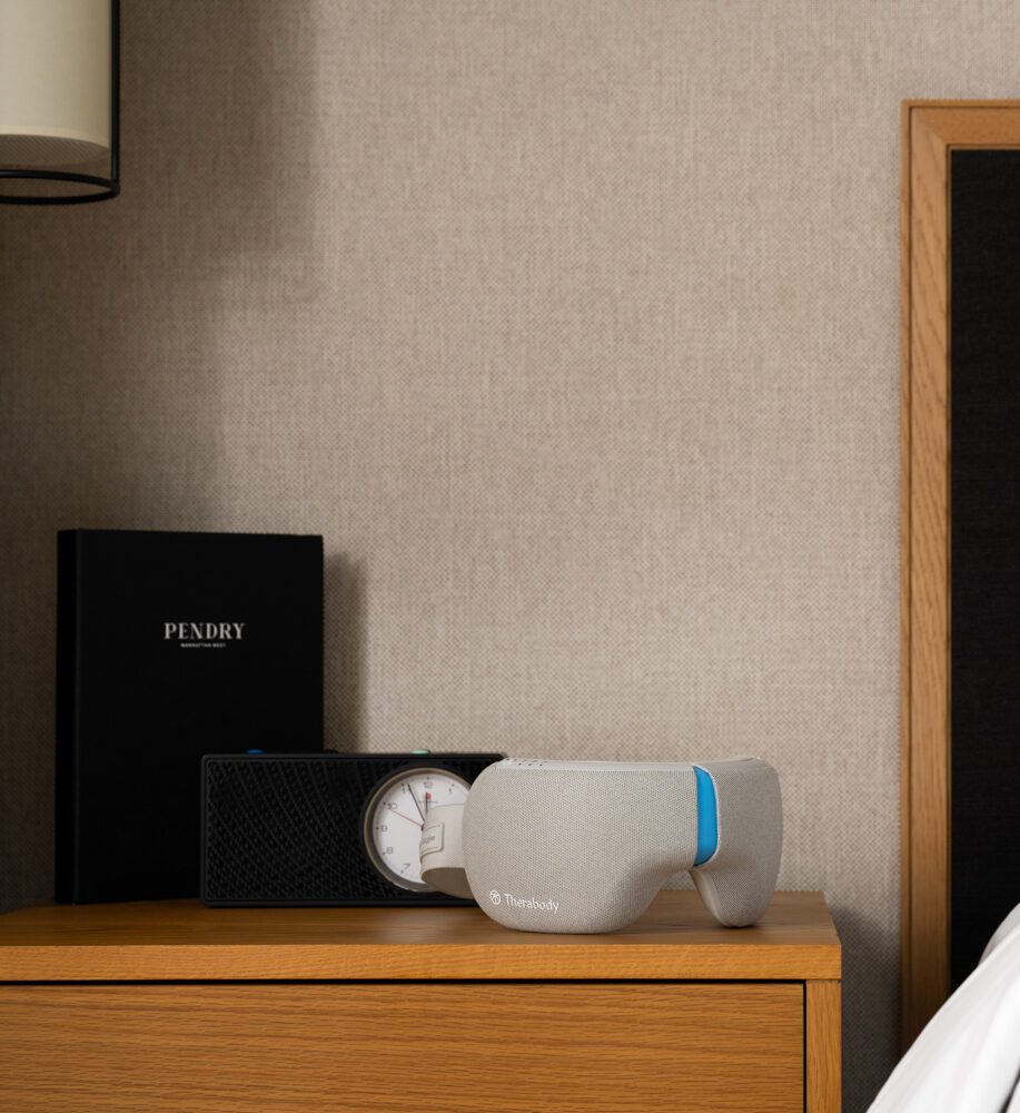 Therabody goggles on the in-room wellness menu at Pendry Chicaog