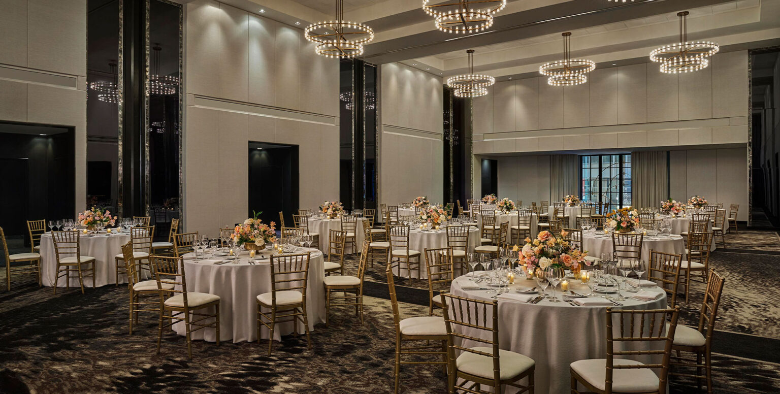 A Chicago wedding reception space in Pendry Chicago