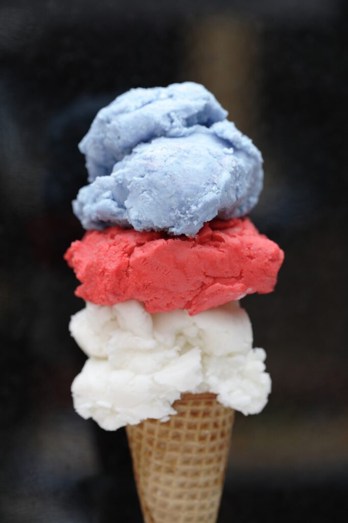 Red, white and blue gelato
