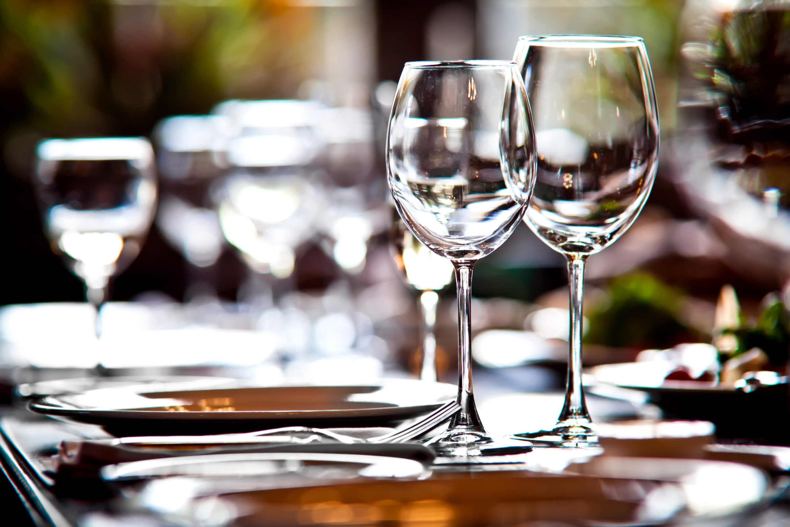 Close up of wine glasses at luxury Park City resort