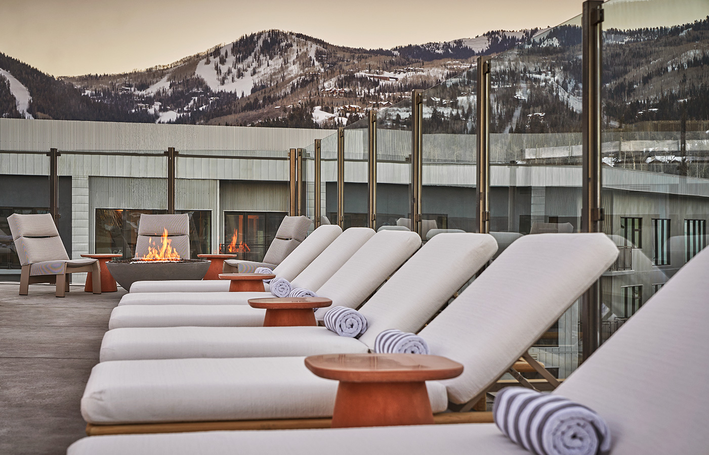 Day beds at the Pendry Park City pool