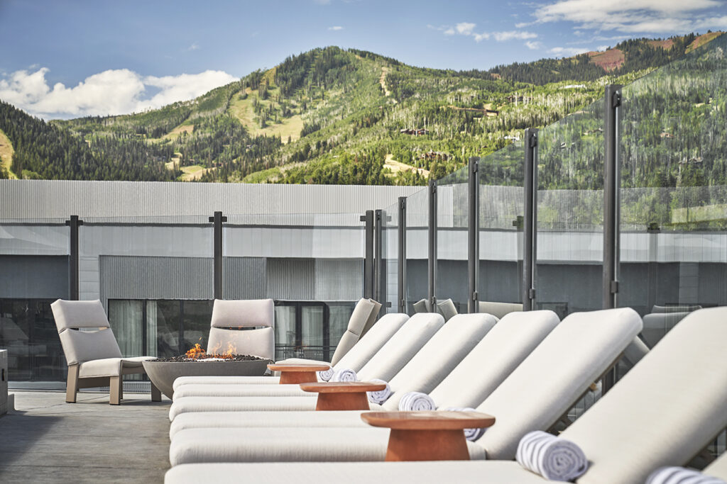 Day beds at the Pendry Park City pool