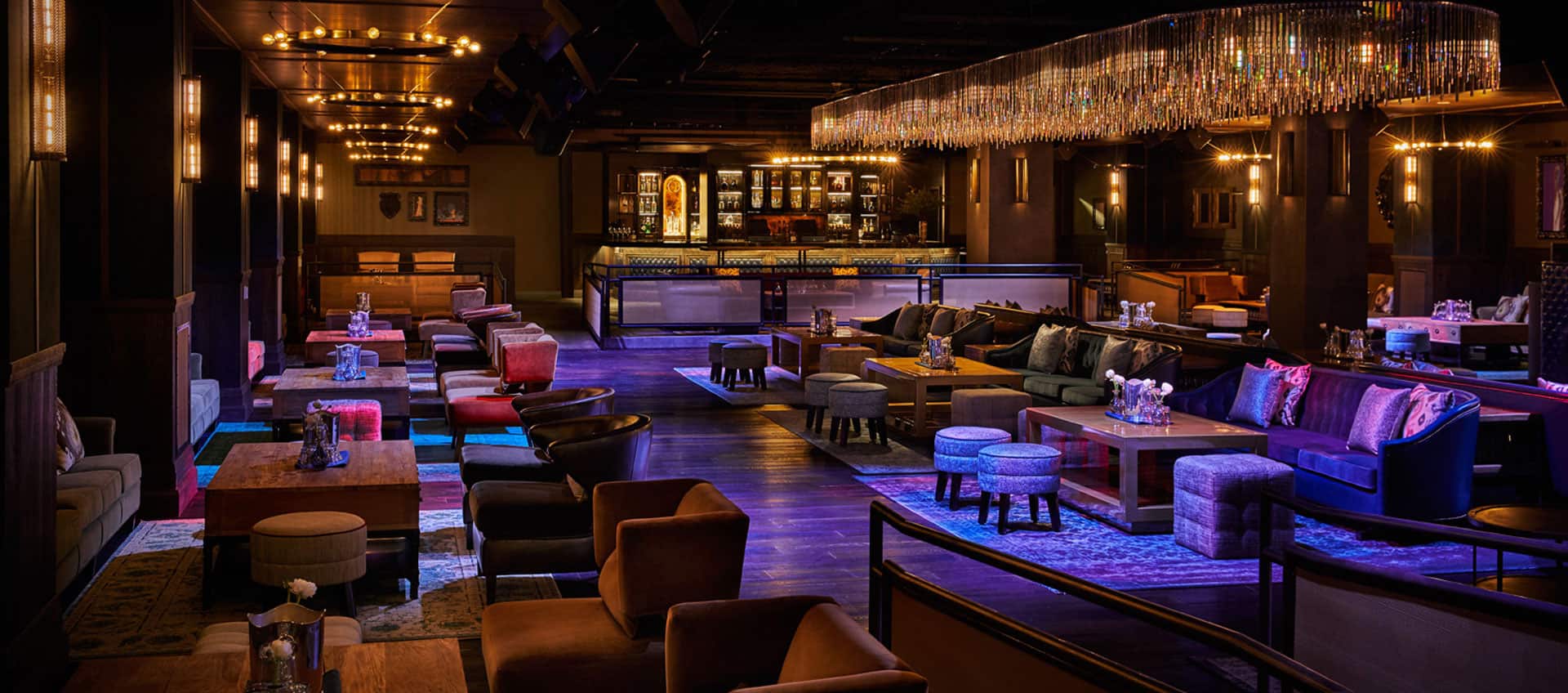 Oxford Social Club interior at night at a luxury Downtown San Diego Hotel, Pendry San Diego
