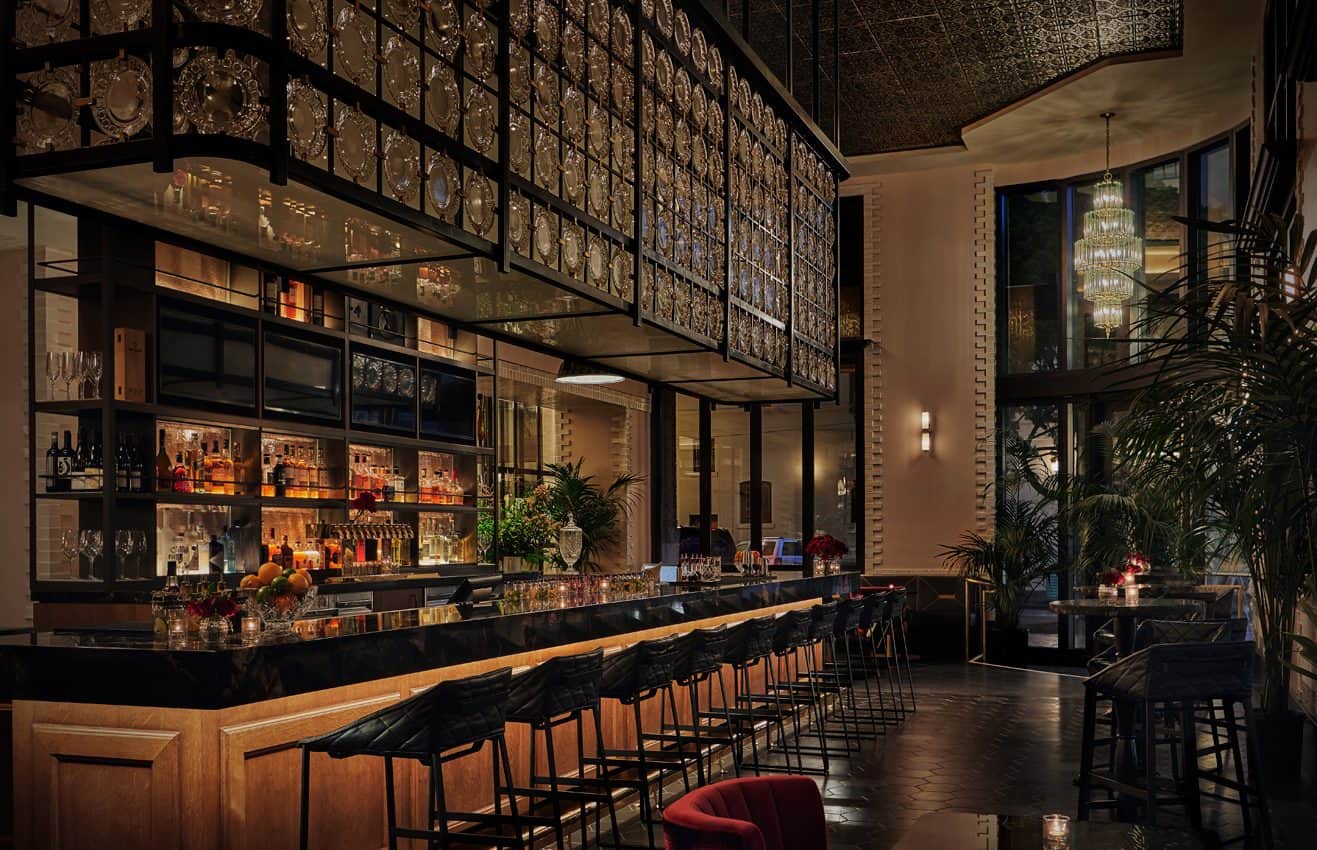 Fifth & Rose bar interior at night