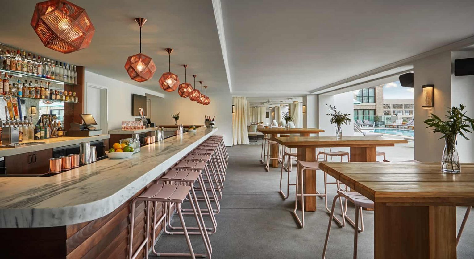 Pool House Bar at Pendry San Diego, a boutique hotel in the Gaslamp Quarter