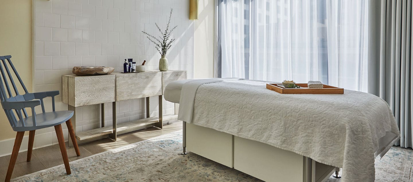 treatment room at Pendry San Diego spa, a luxury spa in Downtown San Diego