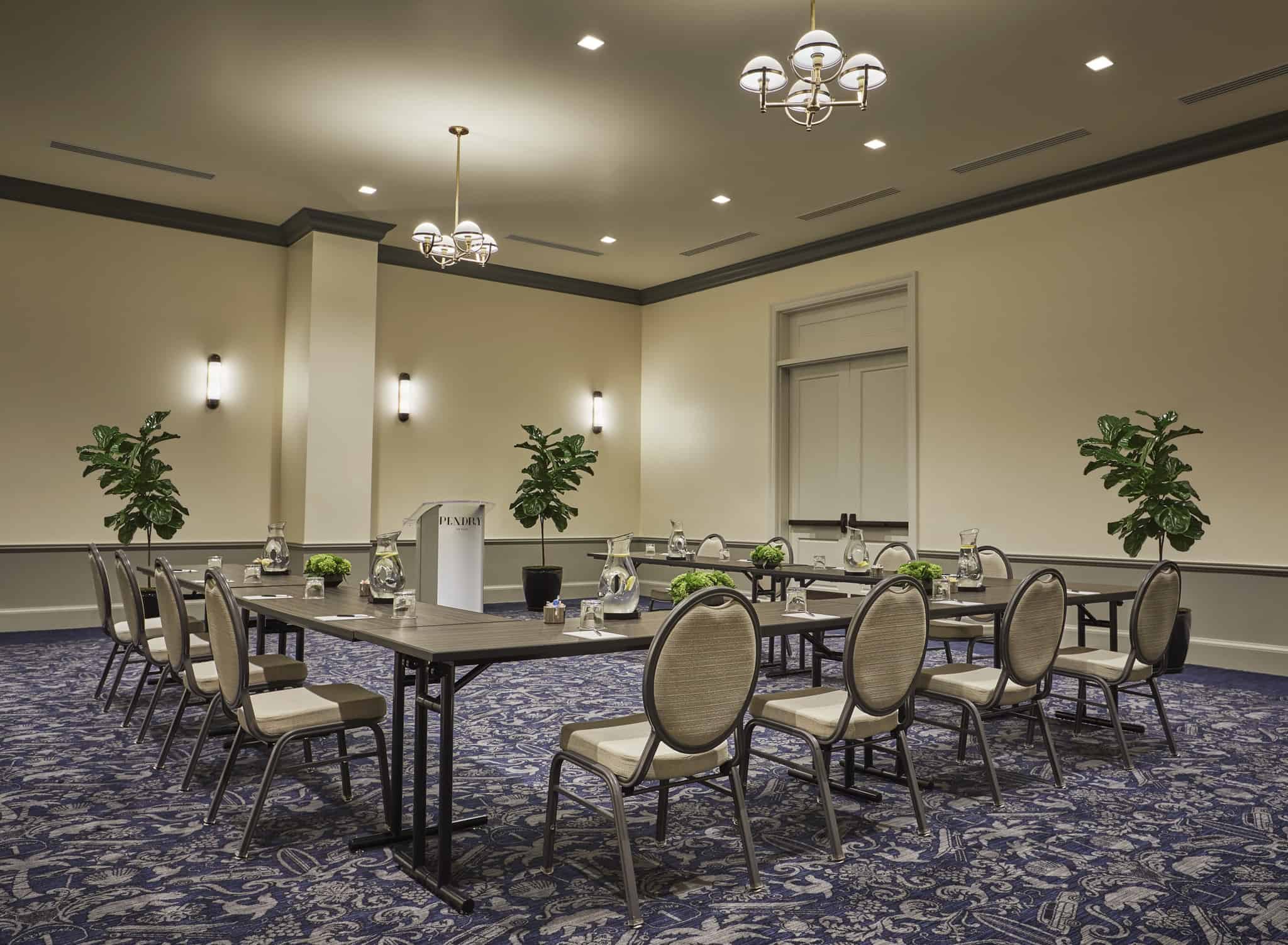 Event room with seating in San Diego luxury hotel