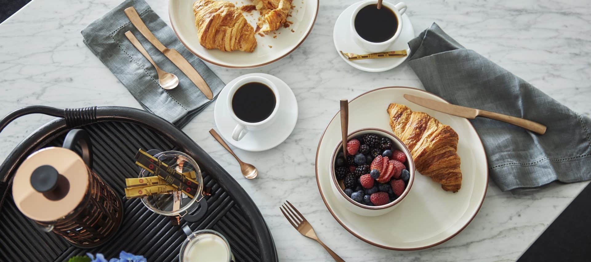 Breakfast items and coffee from Provisional