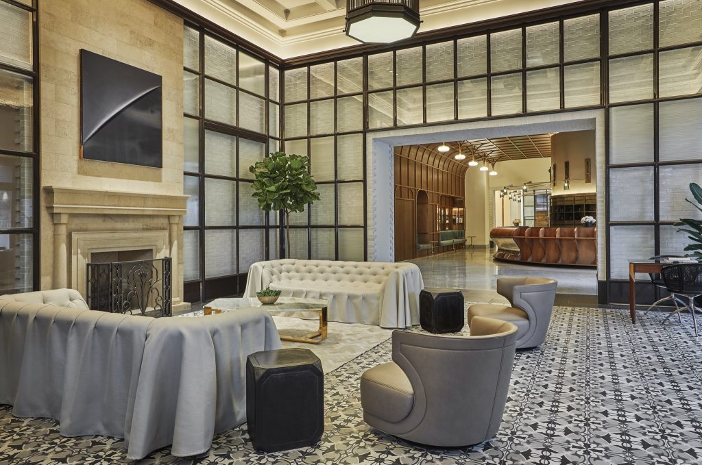 Lobby and reception at Pendry San Diego, a luxury boutique hotel