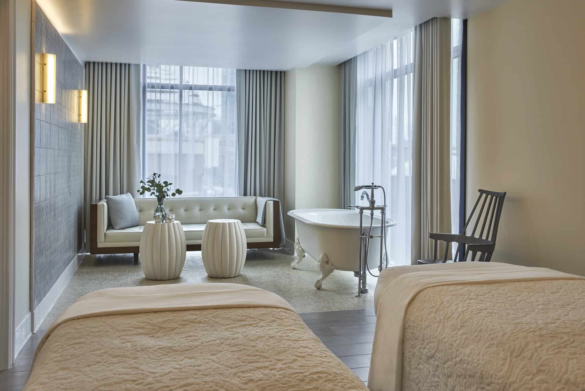 Couples treatment room in Spa Pendry, a luxury spa in downtown San Diego