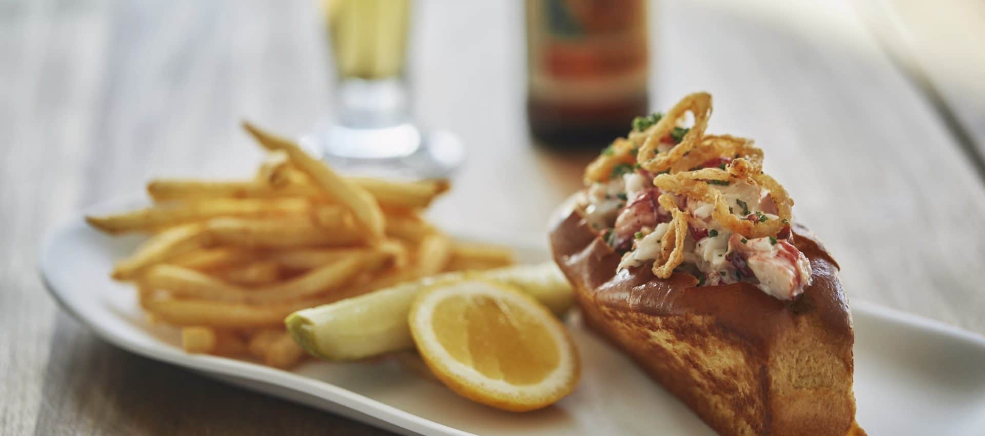 Lobster roll and french fries