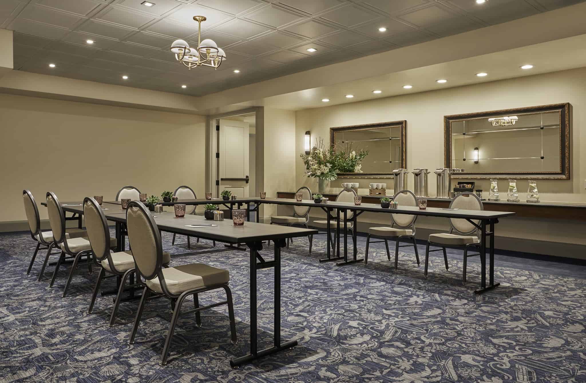 Event room with seating in San Diego boutique hotel