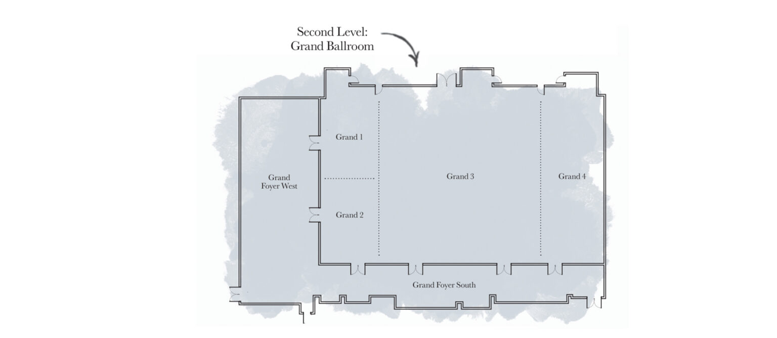 The Grand Ballroom Floorplan, a luxury downtown San Diego event venue at Pendry San Diego, a luxury Gaslamp boutique hotel