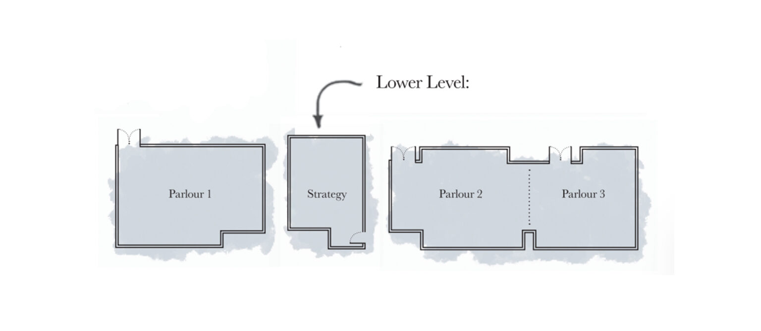 The lower level floorplans of luxury San Diego event venues at Pendry San Diego, a luxury Gaslamp boutique hotel