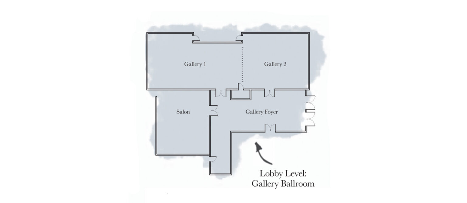 The Gallery Ballroom Floorplan luxury event venue at Pendry San Diego, a luxury Gaslamp boutique hotel