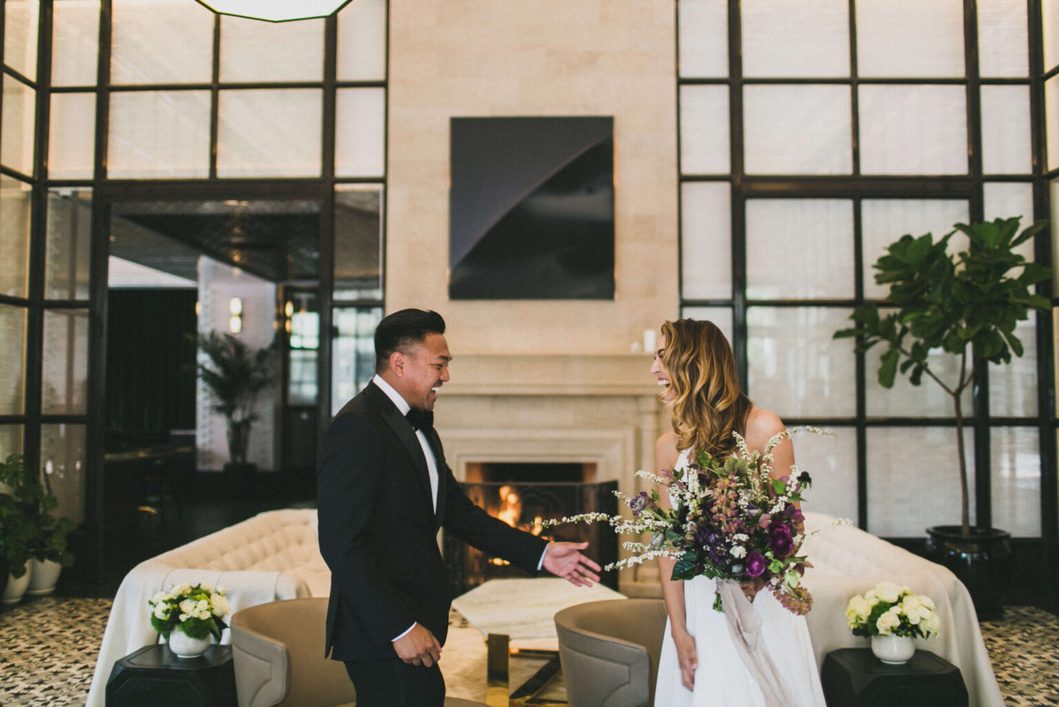 A bride and groom at Pendry San Diego