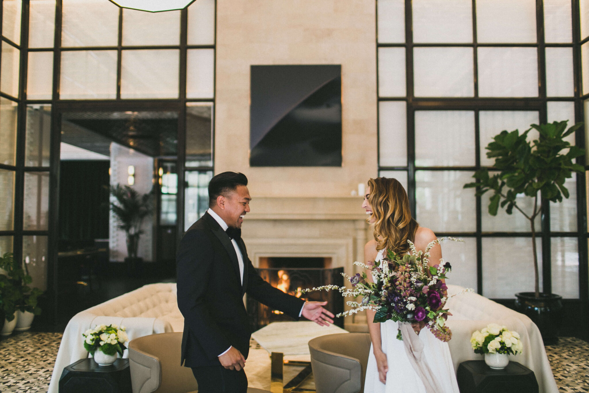 A bride and groom at Pendry San Diego