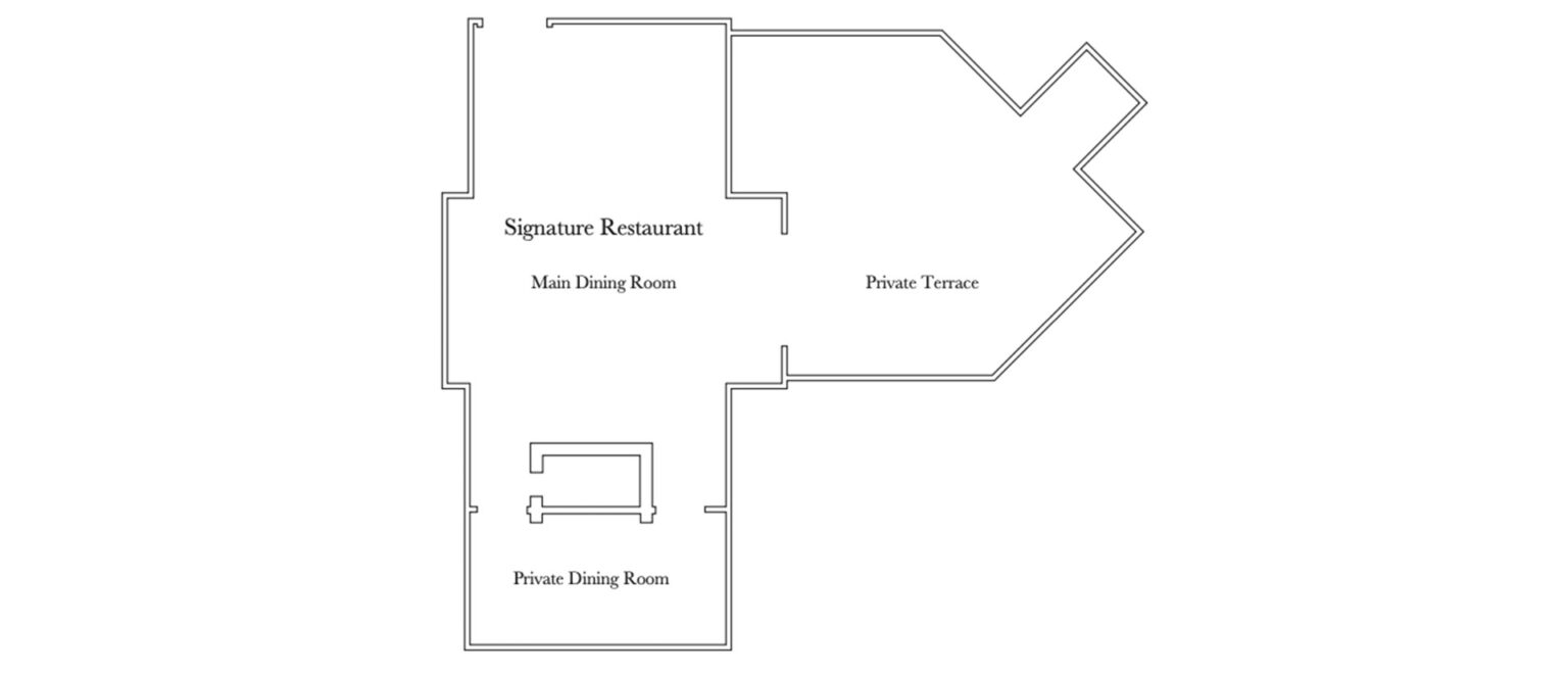 Pendry Newport Beach signature restaurant floorplan