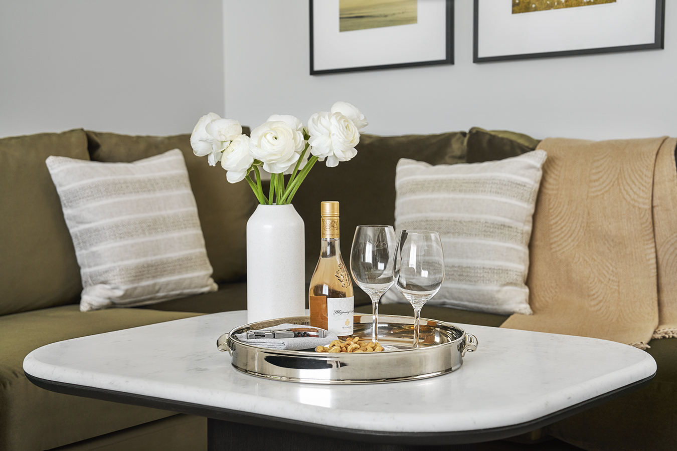 Champagne in a room at Pendry Newport Beach