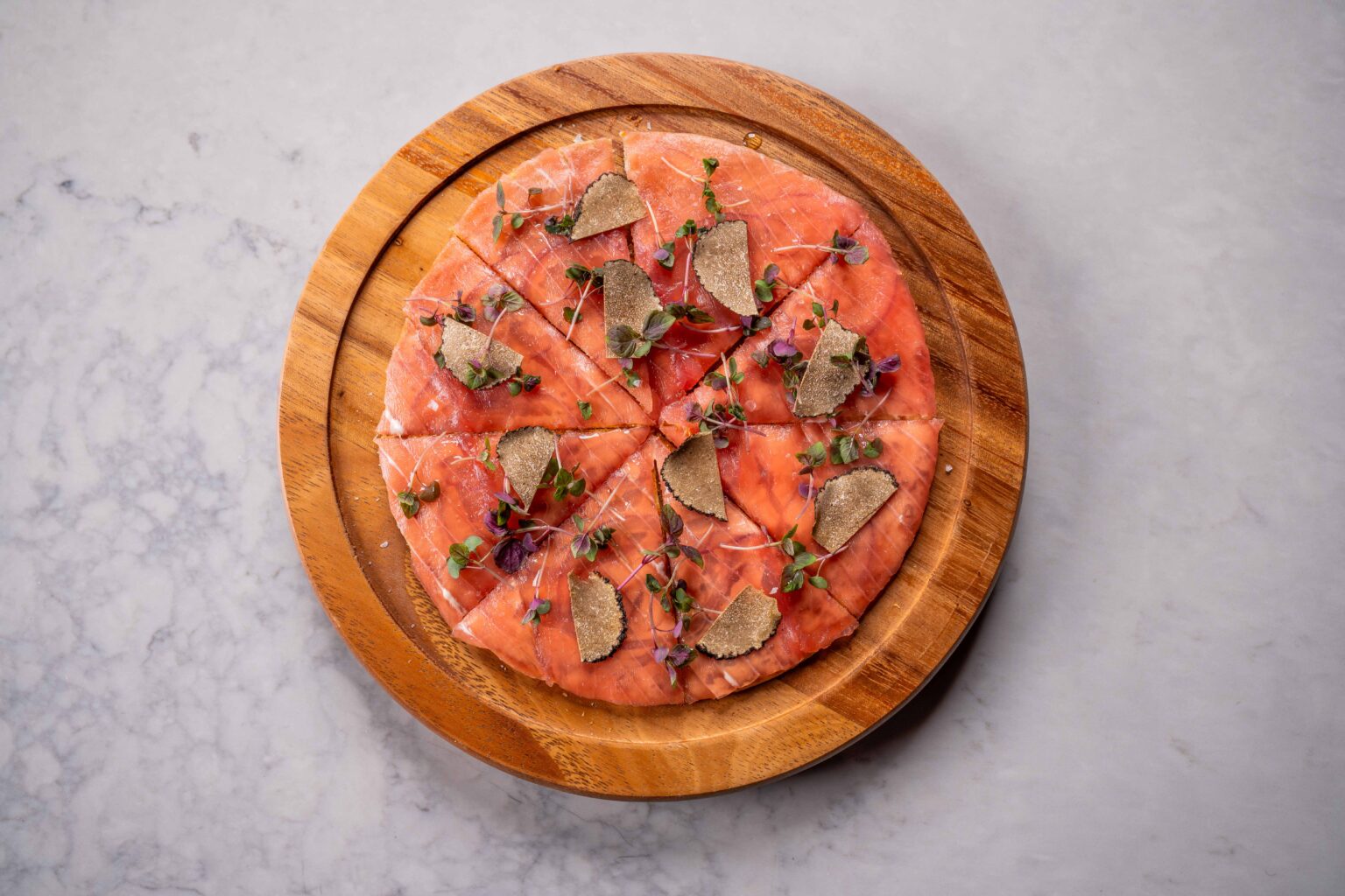 Bluefin Tuna Pizza at Pendry Newport Beach.