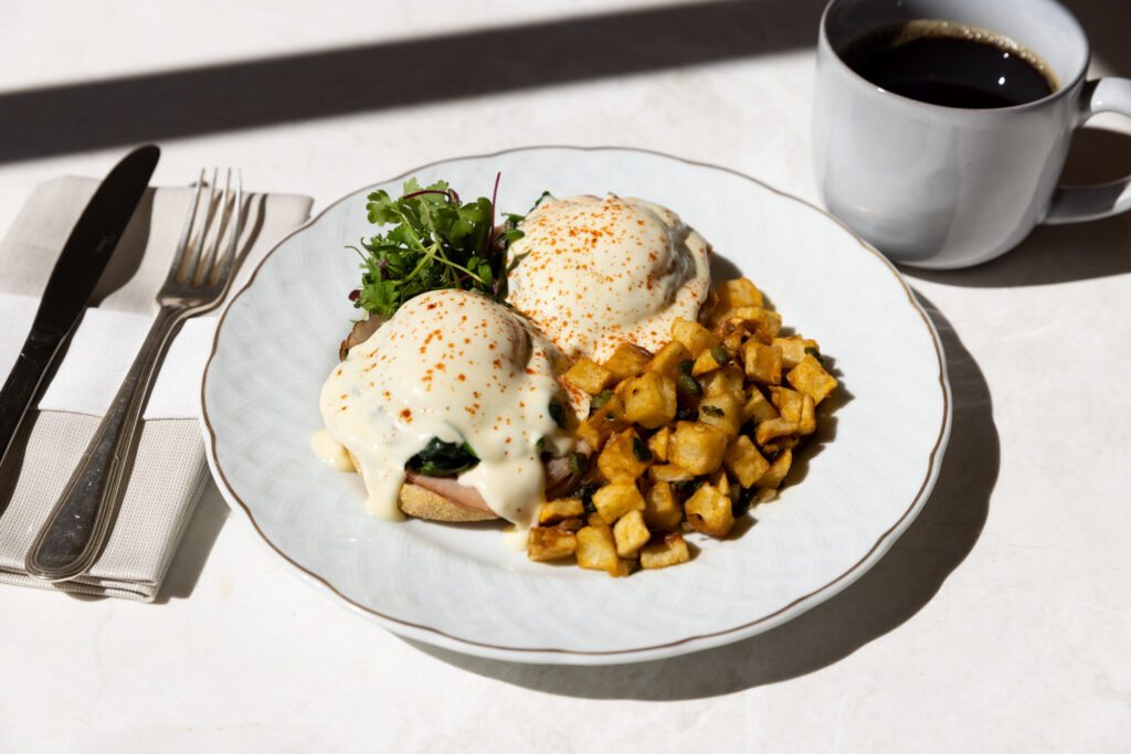 Breakfast Benedict at Pendry Newport Beach