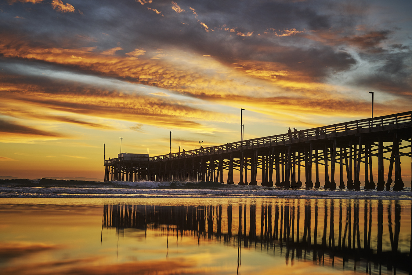 Newport Pier at Balboa Peninsula at sunset