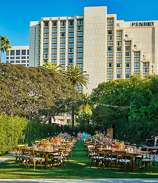 An event on the Garden Lawn at Pendry Newport Beach