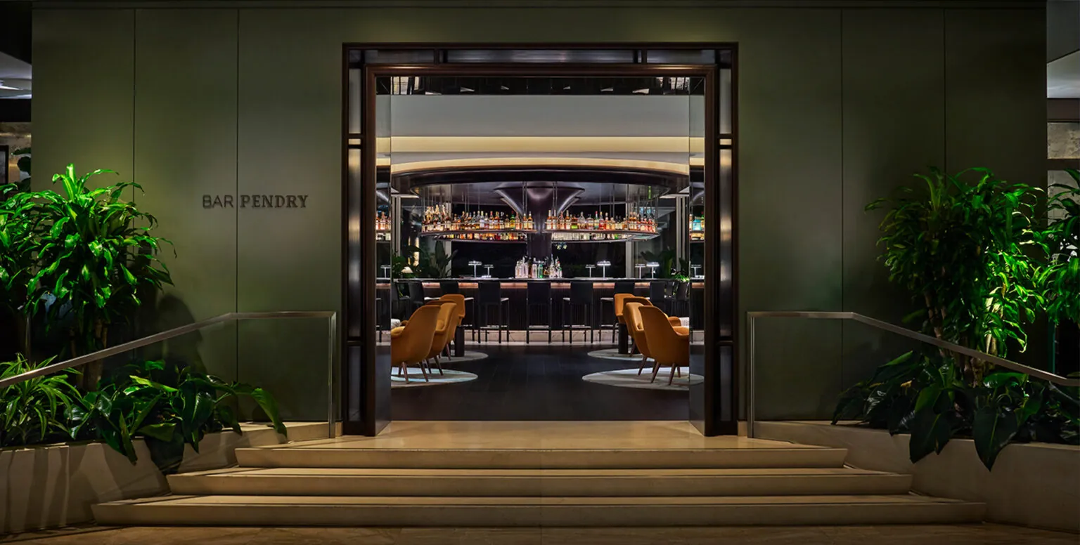 The entrance of Bar Pendry Newport Beach