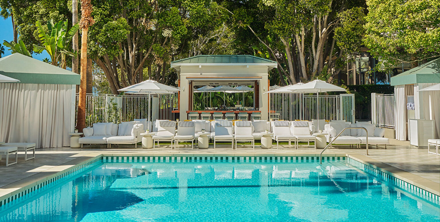 Daybeds by the Pendry Newport Beach pool
