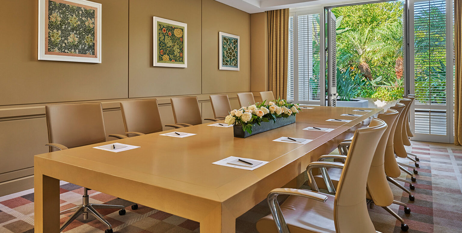 A Newport Beach meeting room inside of Pendry Newport Beach