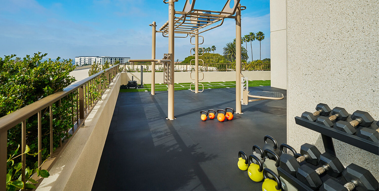 The outdoor gym at Pendry Newport Beach