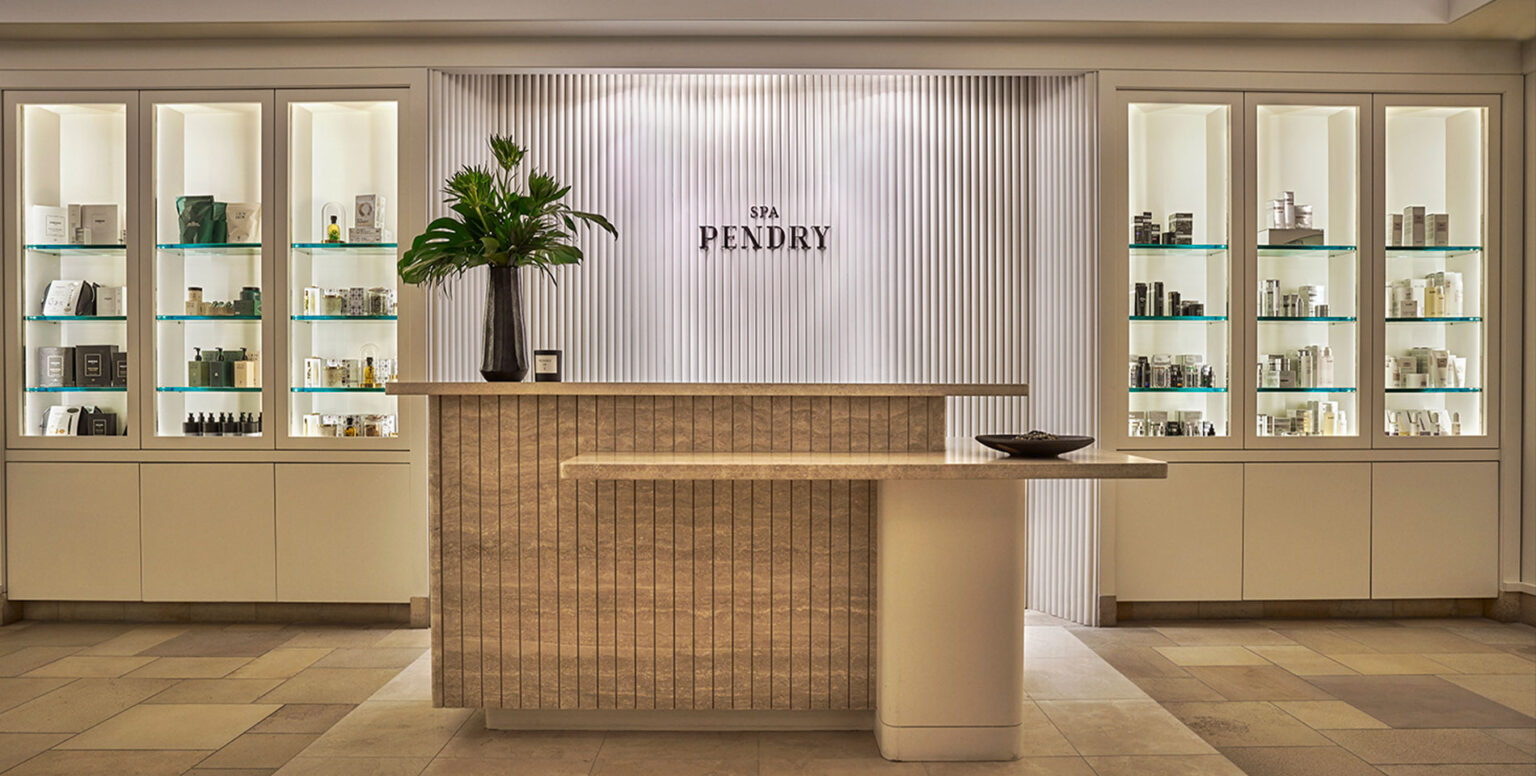 The front desk at Spa Pendry Newport Beach