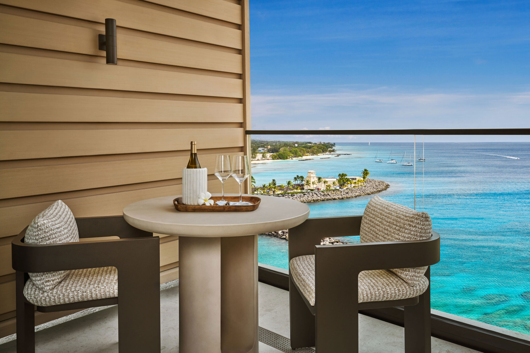 dining on a balcony