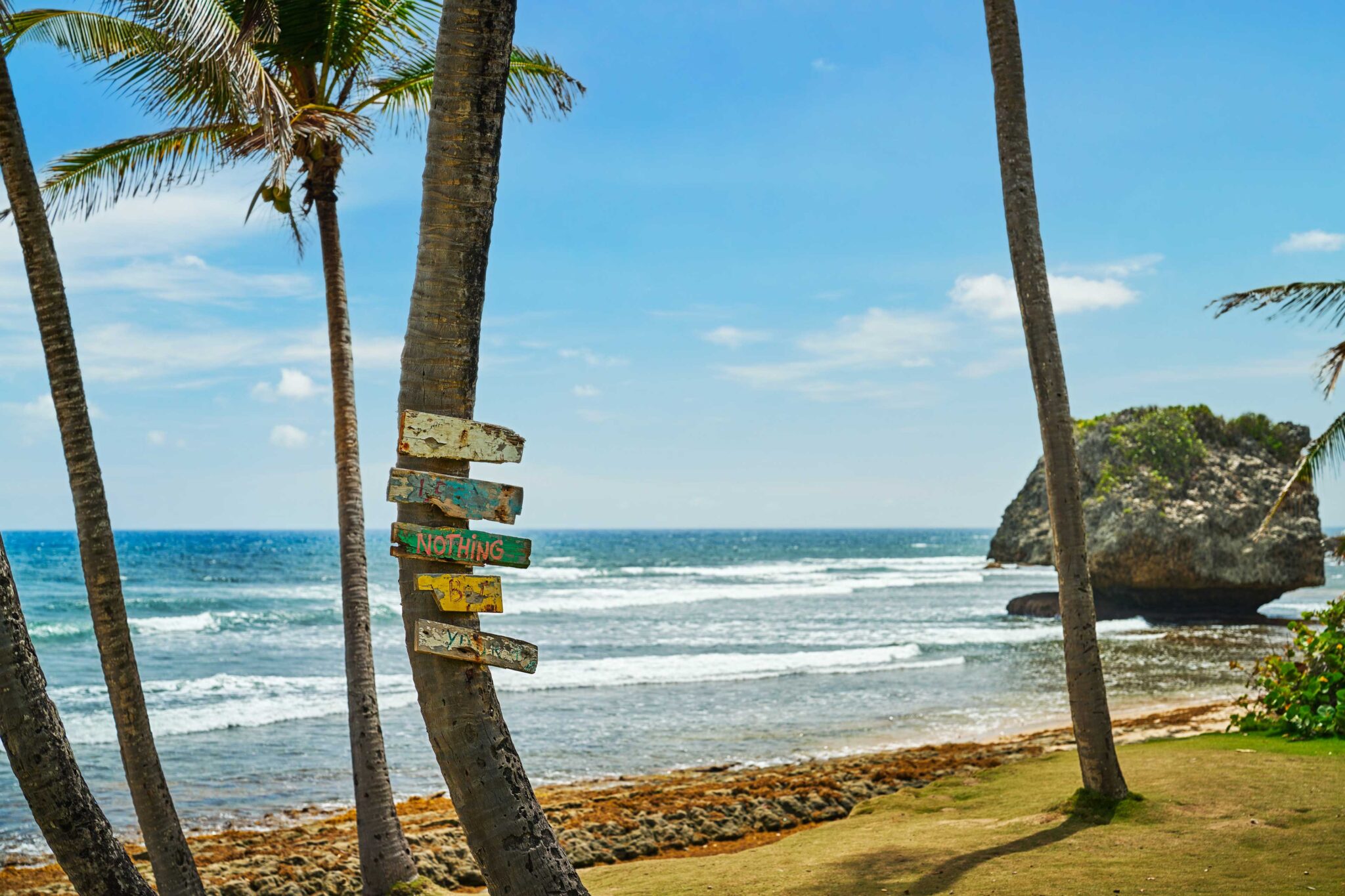 Direction signage on the beach at Pendry Barbados