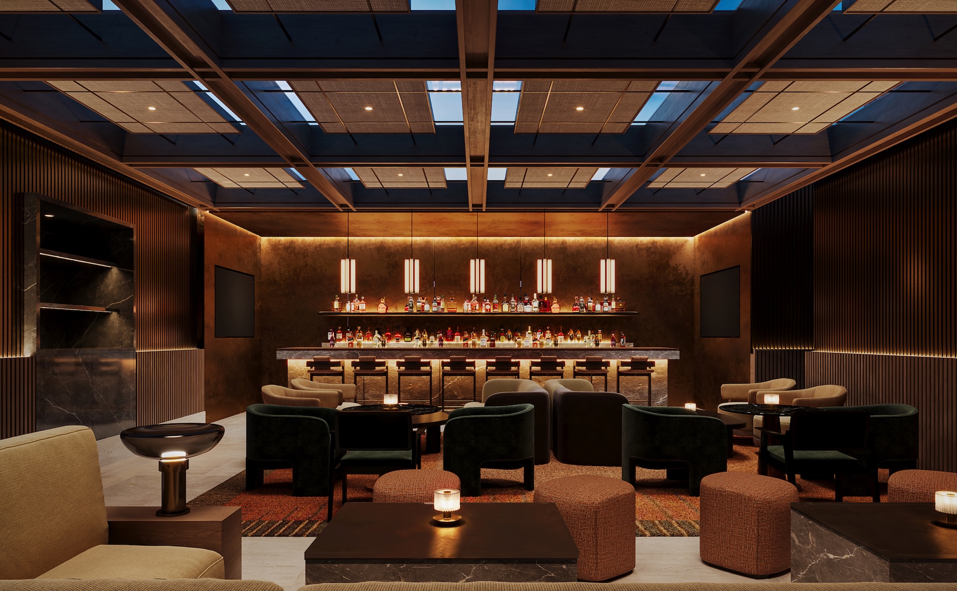 Pendry Mexico City Residences patio area, rendering