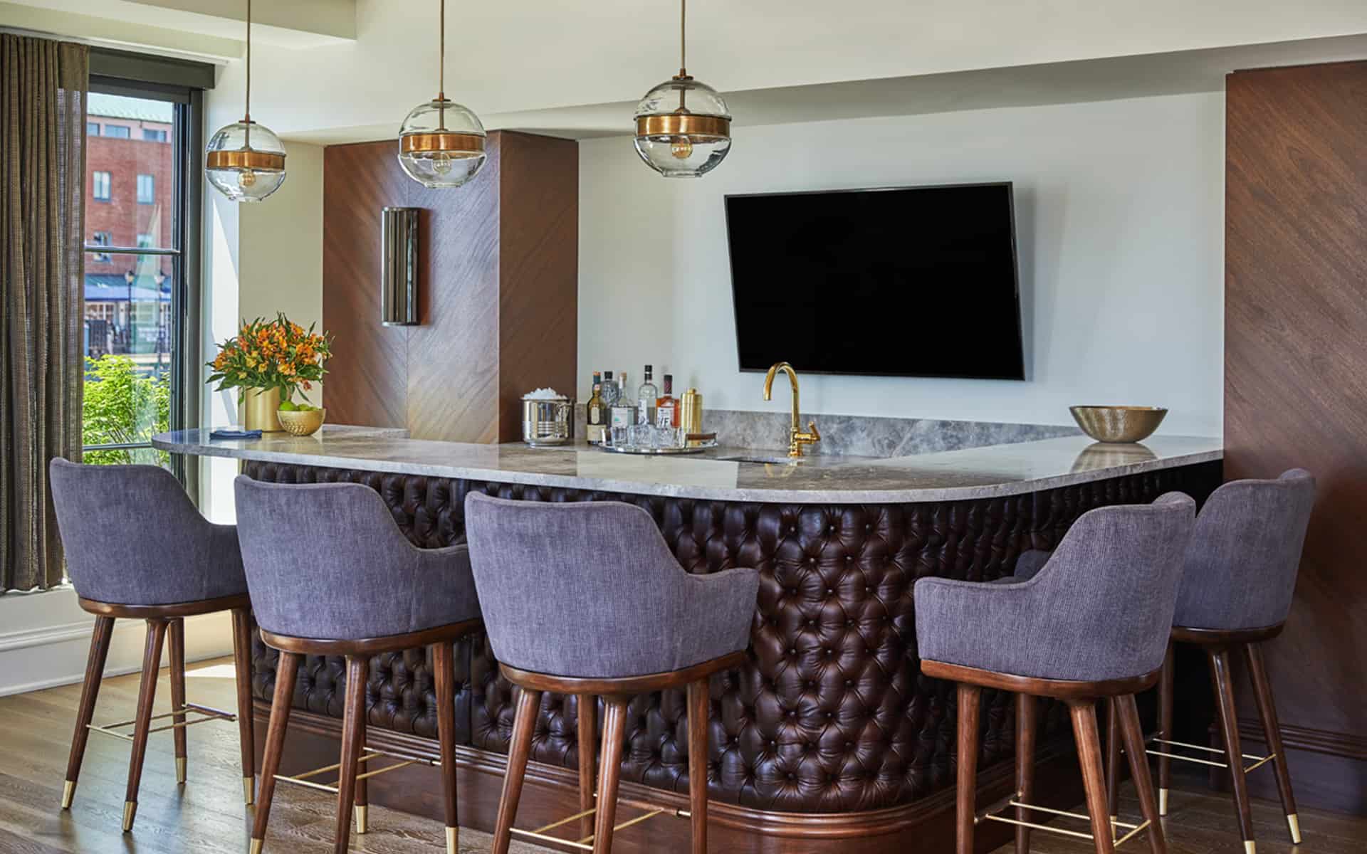 Governor harbor suite bar at a luxury Baltimore hotel