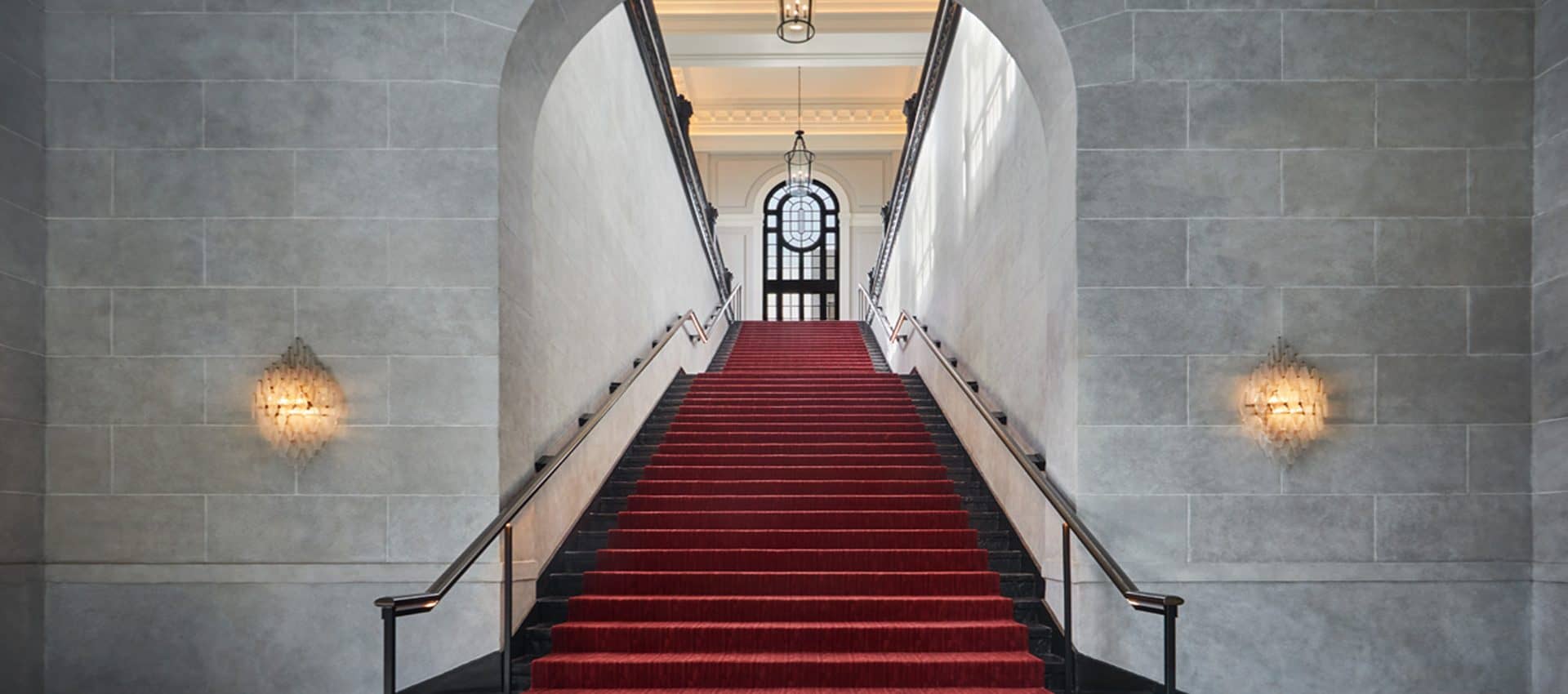 View up the grand staircase