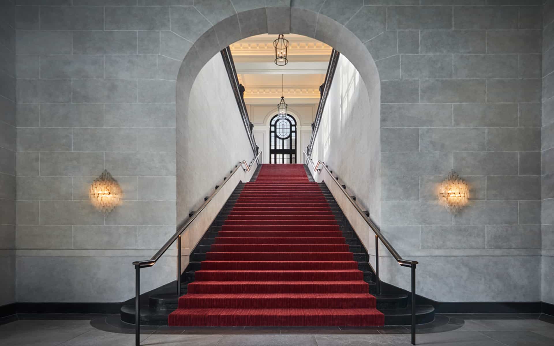 View up the grand staircase