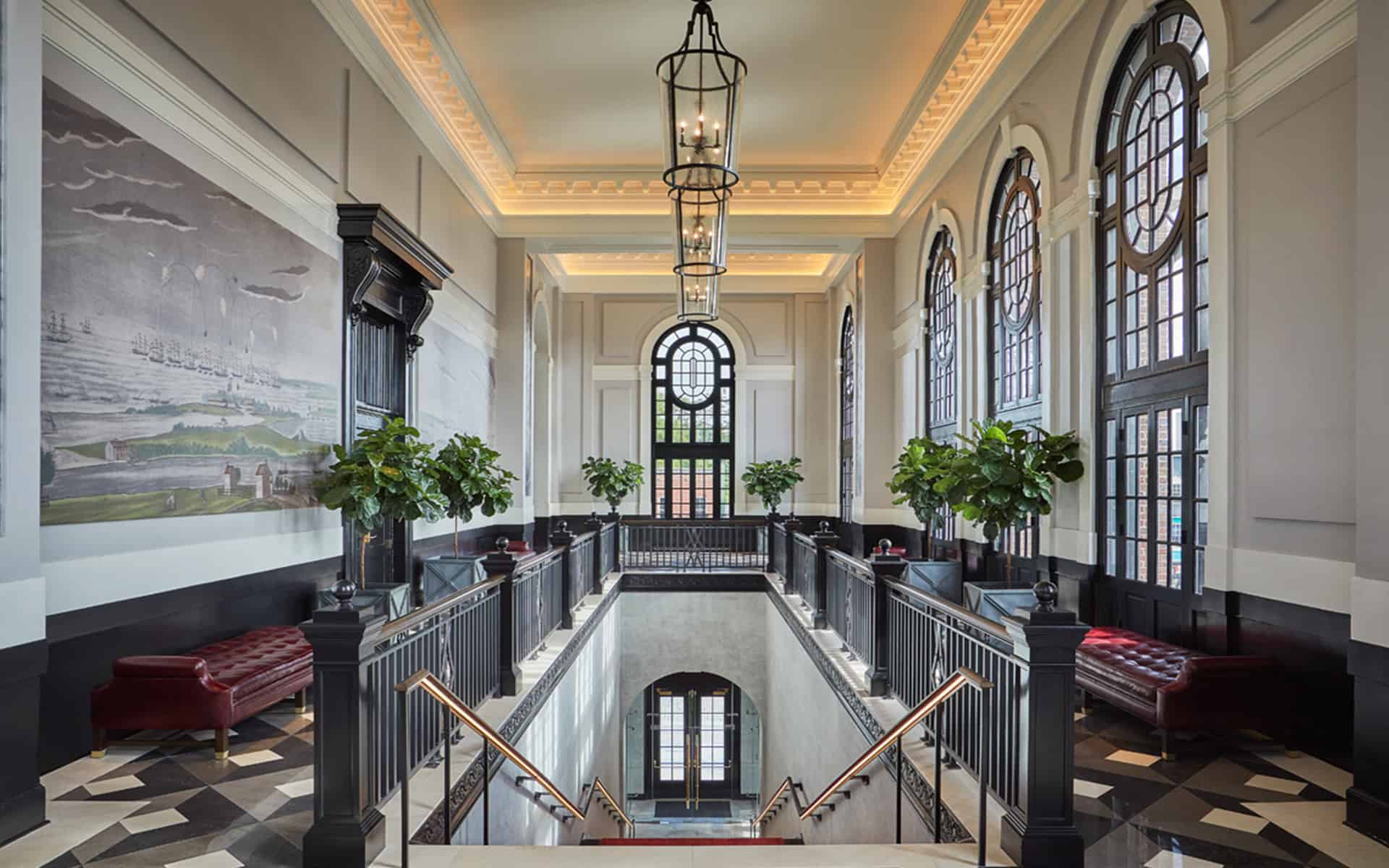 View down the grand staircase