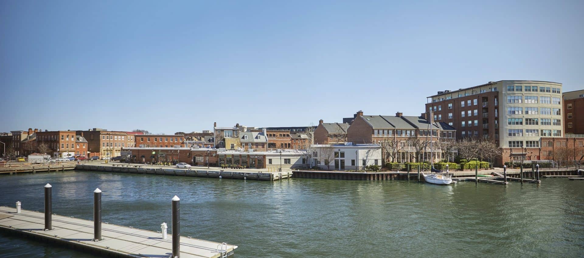 View of Baltimore neighborhood from the harbor
