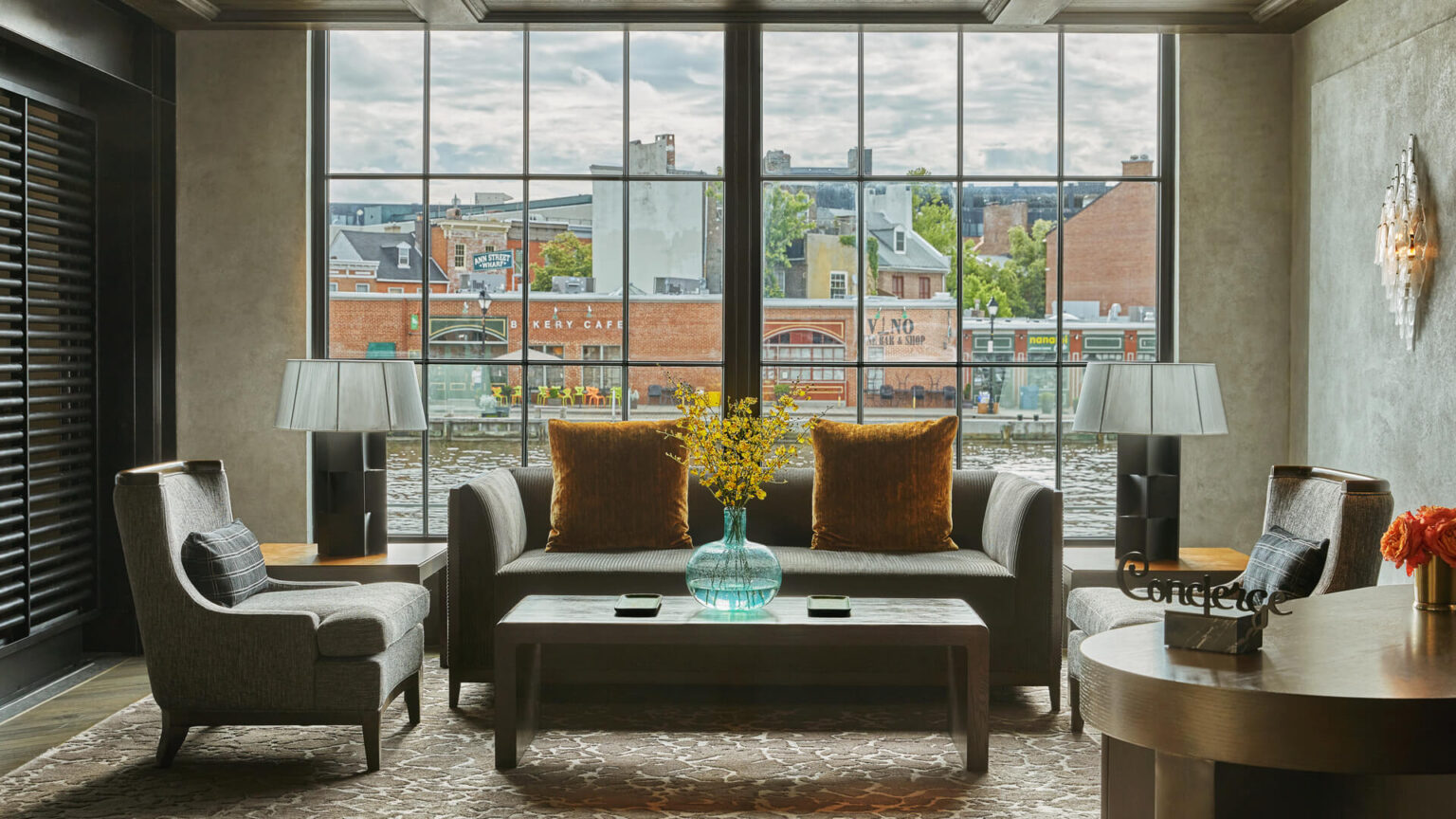 The lobby at Fells Point hotel, Pendry Baltimore.