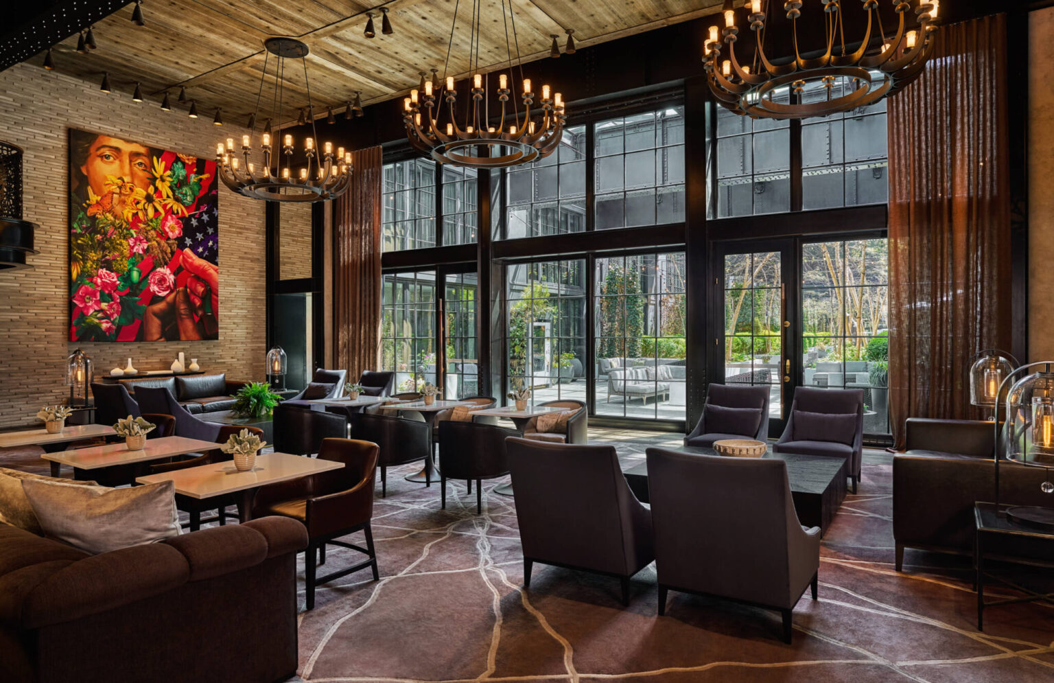 Rec Pier Chop House lounge at Baltimore restaurant.