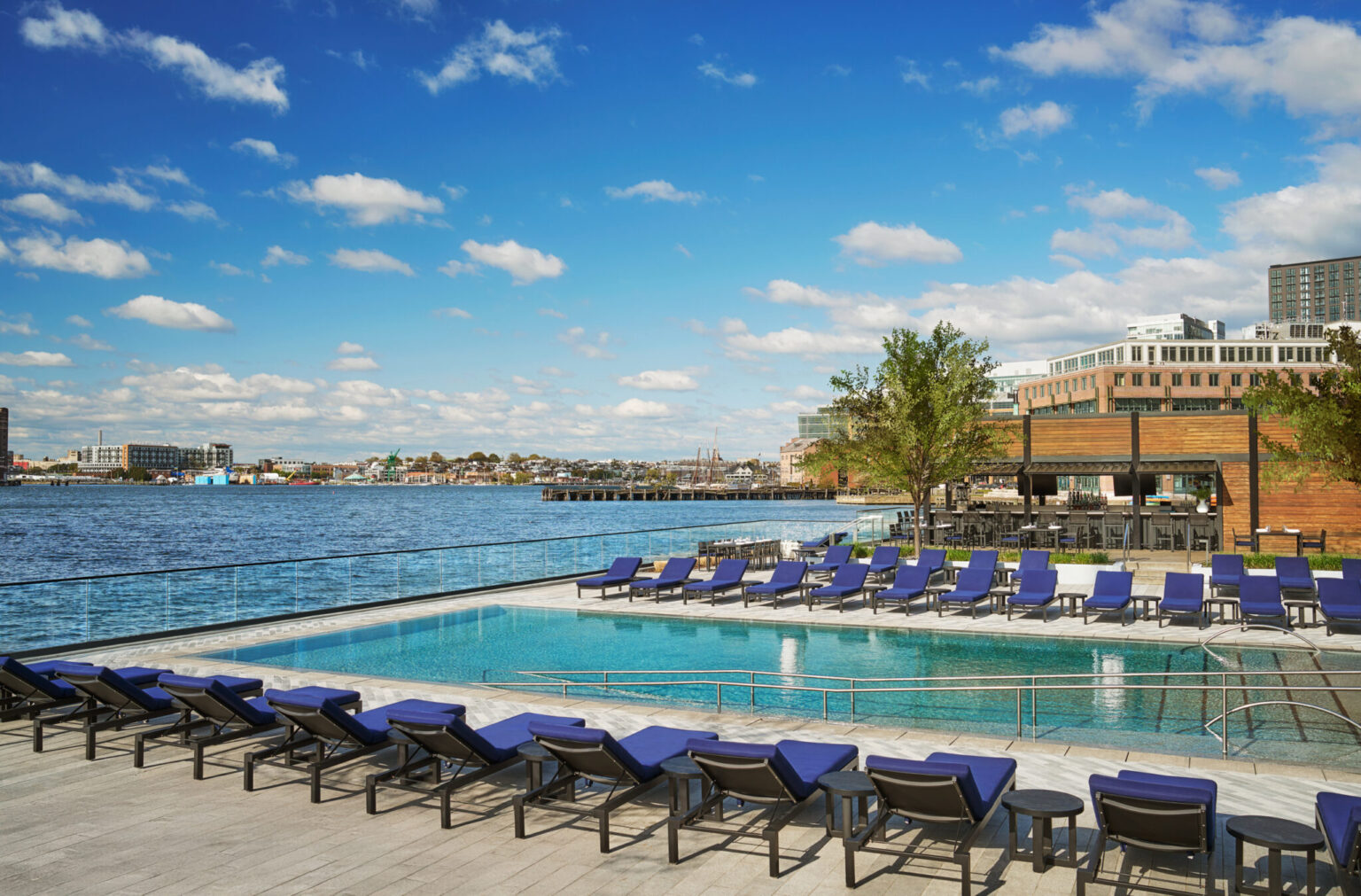 Pool chairs at Pendry Baltimore.