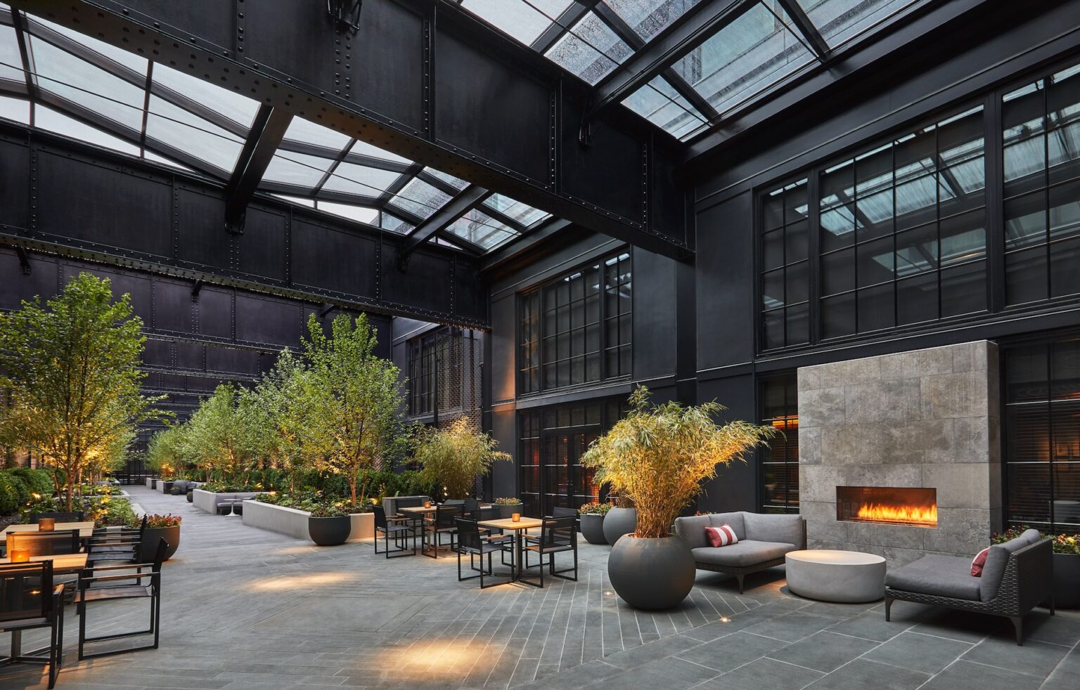 The courtyard at Pendry Baltimore.