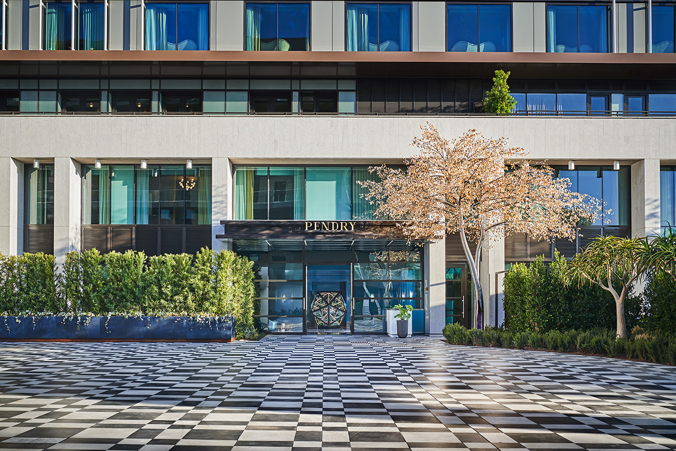 Arrival Courtyard at Pendry West Hollywood, a luxury weho hotel