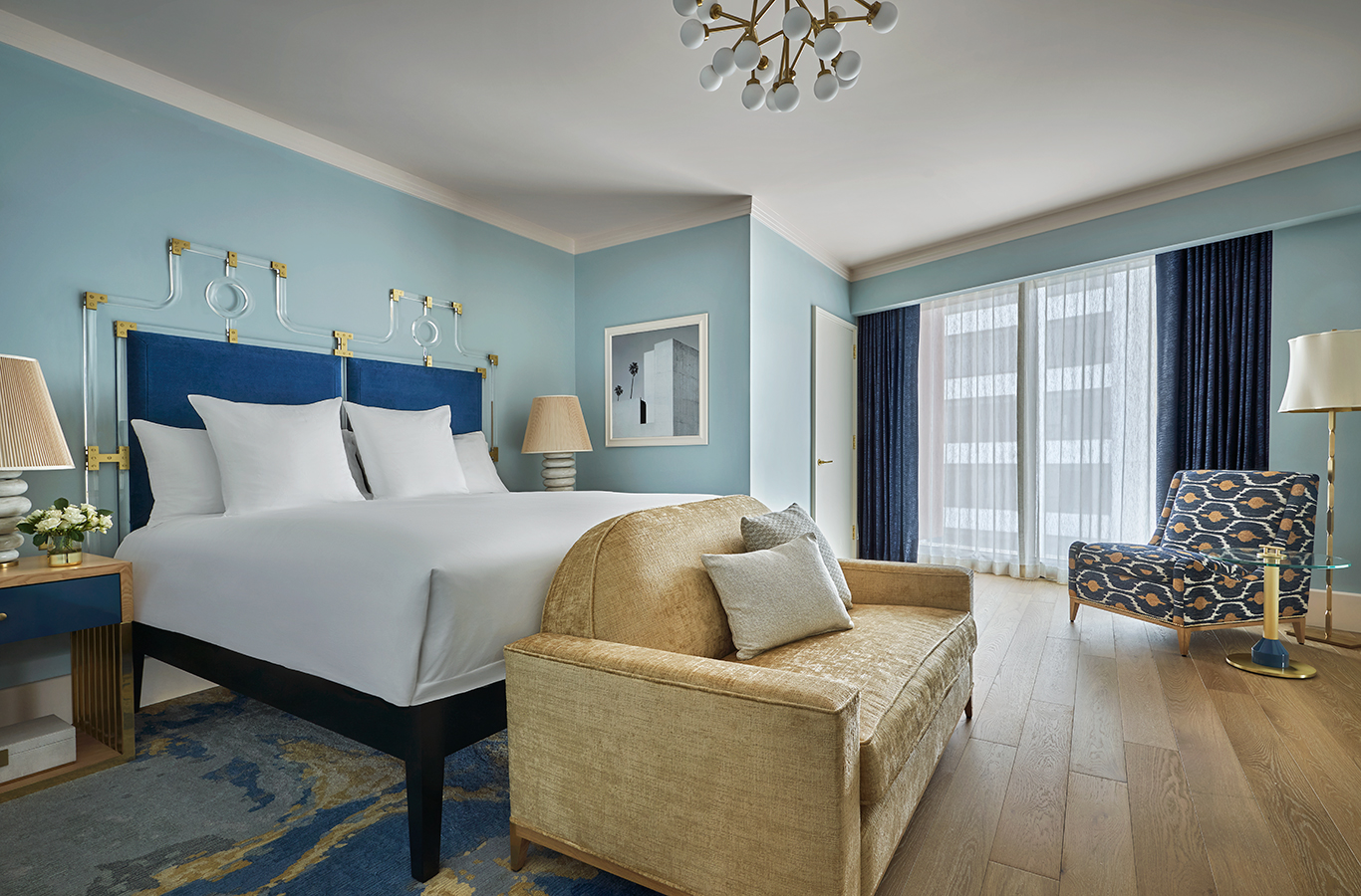 Pendry Suite bedroom at Pendry West Hollywood, a luxury weho hotel