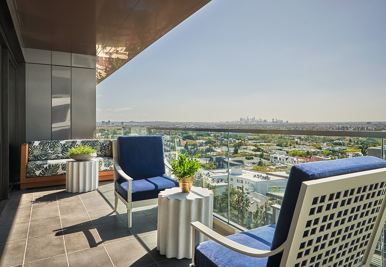 Pendry Suite patio at Pendry West Hollywood, a luxury weho hotel